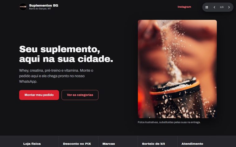 Primeira tela da proposta 1, Balcão